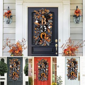 19.7 Inch Hallowe 'en wreath door hanging wreath Hallowe 'en scary pumpkin wreath door decorative pendant garden