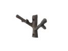 Rustic Copper Cast Iron Forked Tree Branch Decorative Metal Double Wall Hooks 5""