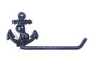 Rustic Dark Blue Cast Iron Anchor Hand Towel Holder 10""