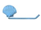 Rustic Light Blue Cast Iron Shell Hand Towel Holder 10""