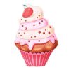 Cute 3D Cupcake Small Plush Stuffed Toy Sofa Bed Decorative Throw Pillow Cushion; Pink Cherry