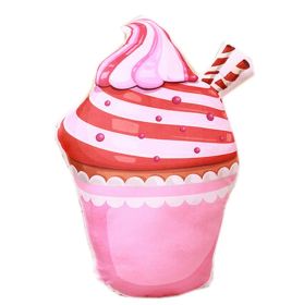 Cute 3D Cupcake Small Plush Stuffed Toy Sofa Bed Decorative Throw Pillow Cushion; Pink Cream