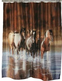 Running Horses ""Rush Hour"" Shower Curtain