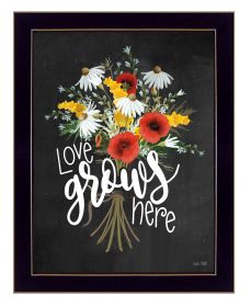 "Love Grows Here" by House Fenway, Ready to Hang Framed Print, Black Frame