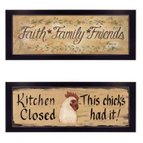 "Faith*Family*Friends & This Chick" 2-Piece Vignette by Gail Eads, Black Frame