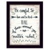 "Be Careful" by Annie LaPoint, Ready to Hang Framed Print, Black Frame