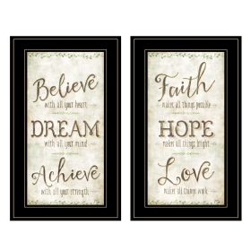 "Faith / Believe" 2-Piece Vignette by Mollie B, Black Frame