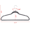 Heavy Duty Non Slip Velvet Clothing Hanger, 100 Pack, Gray