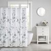 Floral Printed Burnout Shower Curtain