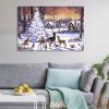 Framed Canvas Wall Art Decor Painting For Chrismas, Cute Animals with Chrismas Tree Gift Painting For Chrismas Gift, Decoration For Chrismas Eve Offic