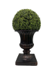 32" Ball Topiary in Brown Pedestal Pot, Artificial Faux Plant for indoor and outdoor