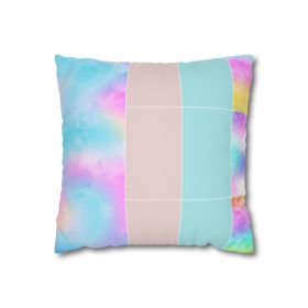 Decorative Throw Pillow Covers With Zipper - Set Of 2, Pastel Colorblock Watercolor Illustration