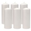 Stonebriar 3" x 8" Unscented 1-Wick White Pillar Candles, 6 Pack