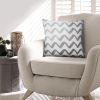 20 x 20 Modern Square Cotton Accent Throw Pillow, Simple Chevron Pattern, Gray, White