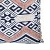 18 x 18 Handcrafted Square Jacquard Cotton Accent Throw Pillow, Geometric Tribal Pattern, White, Black, Beige