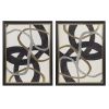 Gold Foil Abstract 2-piece Framed Canvas Wall Art Set