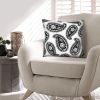 20 x 20 Square Accent Throw Pillow, Paisley Print, With Filler, Black, White