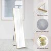 Floor Standing Mirror, Wall Mirror with Stand Aluminum Alloy Thin Frame,16''*59'',Gold-rect