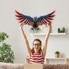 1 Pack/3pcs; Metal Wall Art (40"x24"); Oversize Metal Eagle Wall Decor American Flag Bald Eagle Hanging Patriotic Sculpture Independence Day Wall Deco