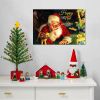 Framed Canvas Wall Art Decor Painting For New Year, Santa Happy New Year Gift Painting For New Year Gift, Decoration For Chrismas Eve Office Living Ro