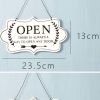 Wooden Stores Business Hanging Plaque Sign OPEN CLOSED Door Board Sign Double-Sided Bar Restaurant Hanging Plate Sign,White