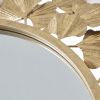 Gold Gingko Leaf Round Wall Mirror 30.5"