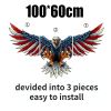 1 Pack/3pcs; Metal Wall Art (40"x24"); Oversize Metal Eagle Wall Decor American Flag Bald Eagle Hanging Patriotic Sculpture Independence Day Wall Deco