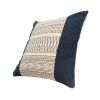 18 x 18 Square Cotton Accent Throw Pillow, Aztec Inspired Linework Pattern, Off White, Black