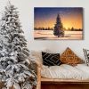 Framed Canvas Wall Art Decor Painting For Chrismas, Chrismas Tree in Dawn Chrismas Gift Painting For Chrismas Gift, Decoration For Chrismas Eve Office