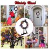 Halloween Witch Wreath Pumpkin Door Decorations Artificial Party Hanging Handmade Wreath Garland