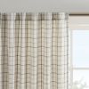 Plaid Rod Pocket and Back Tab Curtain Panel with Fleece Lining