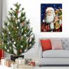 Framed Canvas Wall Art Decor Painting For Chrismas, Santa Claus with a Ba g of Gifts Painting For Chrismas Gift, Decoration For Chrismas Eve Office Li