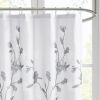 Floral Printed Burnout Shower Curtain