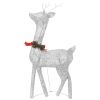 Christmas Reindeer Family 106.3"x2.8"x35.4" Silver Cold White Mesh