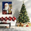 Framed Canvas Wall Art Decor Painting For Chrismas, Santa Claus with a Ba g of Gifts Painting For Chrismas Gift, Decoration For Chrismas Eve Office Li