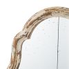 22" x 48" Large Cream & Gold Framed Wall Mirror, Wood Arched Mirror with Decorative Window Look for Living Room, Bathroom, Entryway