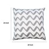 20 x 20 Modern Square Cotton Accent Throw Pillow, Simple Chevron Pattern, Gray, White