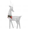 Christmas Reindeer Family 106.3"x2.8"x35.4" Silver Cold White Mesh