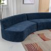 136.6" Stylish Curved sofa Sectional Sofa Chenille Fabric Sofa Couch with Three Throw Pillows for Living Room, Blue