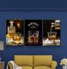 3 Panels Framed Canvas Whiskey Wall Art Decor,3 Pieces Mordern Canvas Painting Decoration Painting for Chrismas Gift, Office,Dining room,Living room,