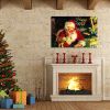 Framed Canvas Wall Art Decor Painting For New Year, Santa Happy New Year Gift Painting For New Year Gift, Decoration For Chrismas Eve Office Living Ro