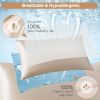 1PC Champagne Queen Size 20"x30" Lacette Silk Pillowcase for Hair and Skin, 22 Momme 6A Soft Silk Pillow Case with Hidden Zipper, Gift Box, 600 Thread