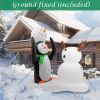 7 Foot Christmas Inflatable Penguin and Snowman Outdoor Decorations with Build-in LED Lights, Waterproof Xmas Family Inflatable Decor for Yard Lawn Ga