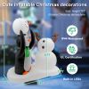 7 Foot Christmas Inflatable Penguin and Snowman Outdoor Decorations with Build-in LED Lights, Waterproof Xmas Family Inflatable Decor for Yard Lawn Ga