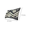 12 x 20 Rectangular Cotton Accent Lumbar Pillow, Classic Aztec Pattern, White, Black