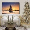 Framed Canvas Wall Art Decor Painting For Chrismas, Chrismas Tree in Dawn Chrismas Gift Painting For Chrismas Gift, Decoration For Chrismas Eve Office