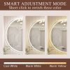 28 Inch Round Backlit Bathroom Mirror, LED round mirror with lighting strip, waterproof LED strip with adjustable 3-color and dimmable lighting,Touch