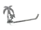 Antique Silver Cast Iron Palm Tree Hand Towel Holder 10""