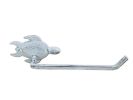 Whitewashed Cast Iron Sea Turtle Hand Towel Holder 10""