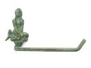 Antique Bronze Cast Iron Mermaid Hand Towel Holder 10""